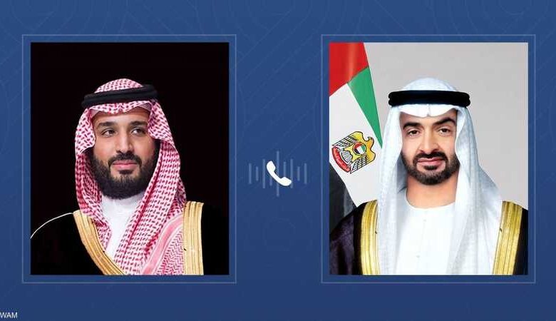 الرئيس الإماراتي وولي العهد السعودي يبحثان تعزيز التعاون وجهود ترسيخ الاستقرار في الشرق الأوسط 1 الرئيس الإماراتي وولي العهد السعودي يبحثان تعزيز التعاون وجهود ترسيخ الاستقرار في الشرق الأوسط