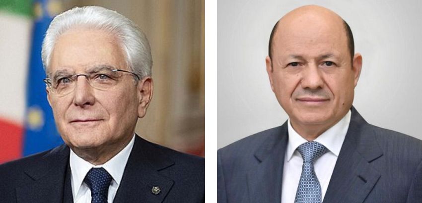 رئيس مجلس القيادة الرئاسي يهنئ الرئيس الايطالي بمناسبة اليوم الوطني لبلاده