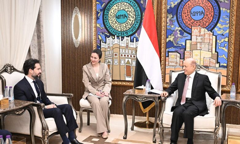 العليمي يشيد بالعلاقات اليمنية الأميركية ويثمن دعم واشنطن لمكافحة الإرهاب