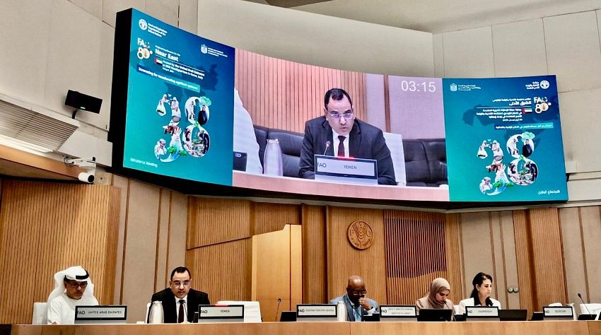 السقطري يستعرض جهود اليمن لتعزيز الزراعة المستدامة في اجتماع وزاري بـروما