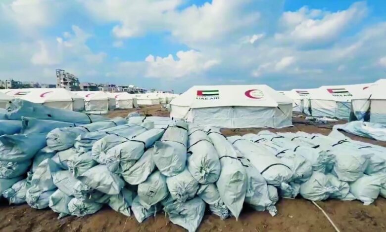 الإمارات تجهز مخيم إيواء كبير للنازحين شمال قطاع غزة
