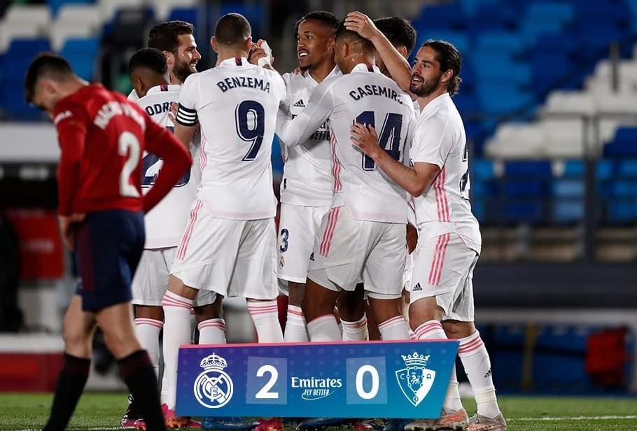 ‏ريال مدريد يسقط أوساسونا ويقلص الفارق مع أتلتيكو في الصدارة