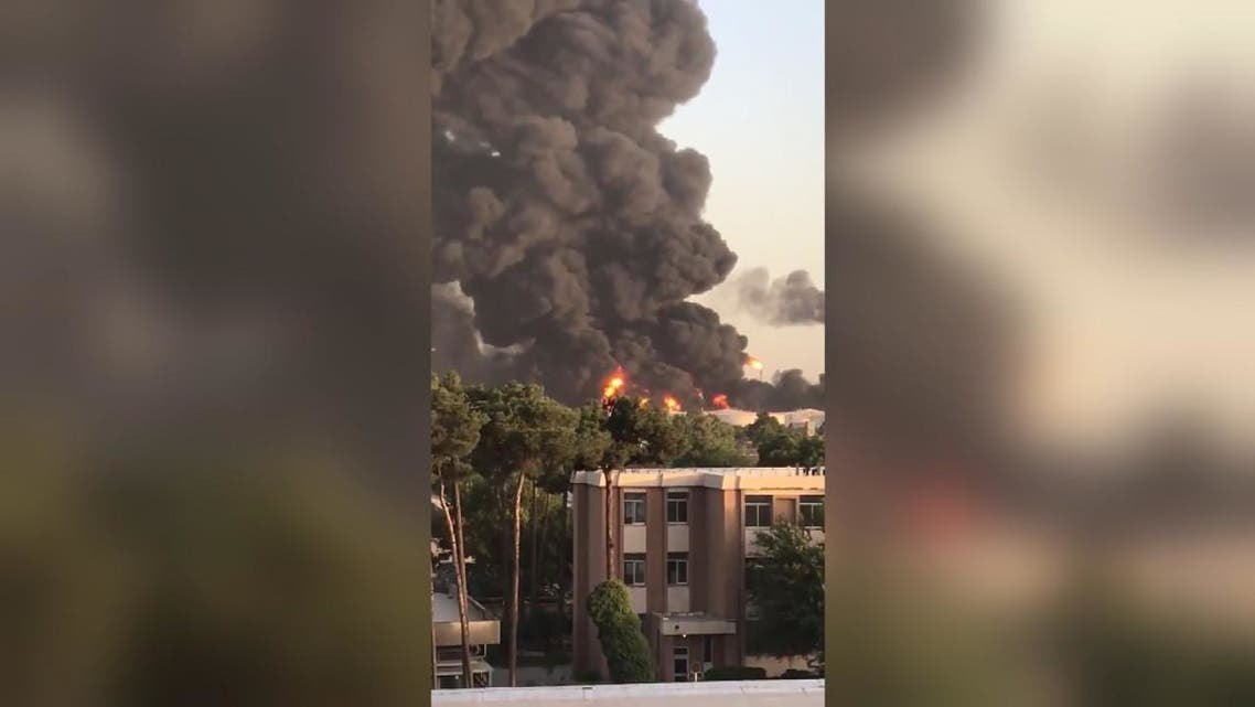 حريق مصفاة طهران مستمر وانفجار خزان وقود 1 حريق مصفاة طهران مستمر وانفجار خزان وقود