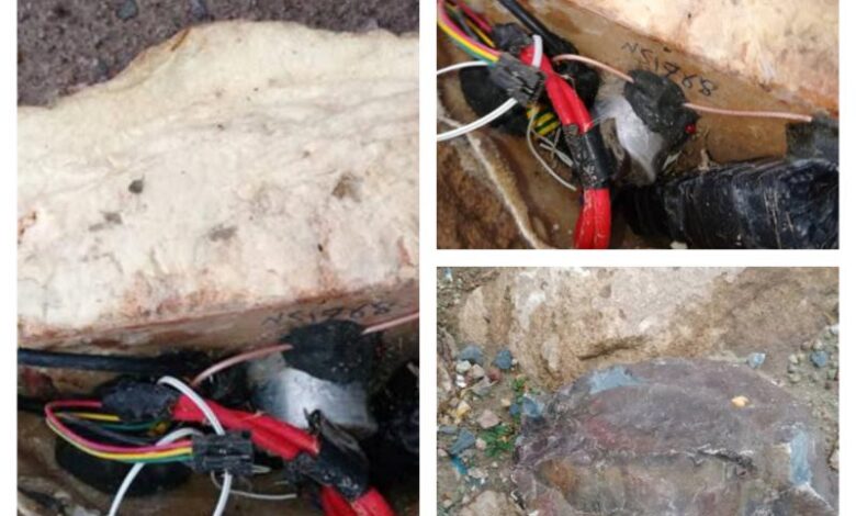 تفكيك لغم حوثي متطور على هيئة حجر في تعز 1 تفكيك لغم حوثي متطور على هيئة حجر في تعز