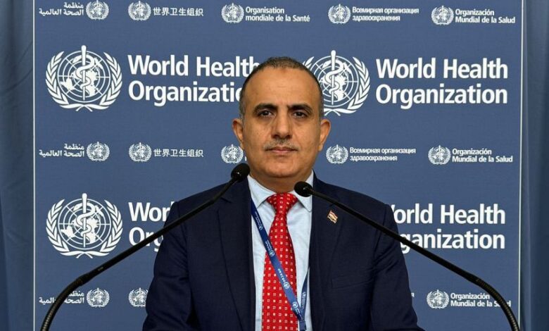 وزير الصحة يدعو من جنيف إلى شراكة دولية فاعلة لإنقاذ القطاع الصحي في اليمن 1 وزير الصحة يدعو من جنيف إلى شراكة دولية فاعلة لإنقاذ القطاع الصحي في اليمن