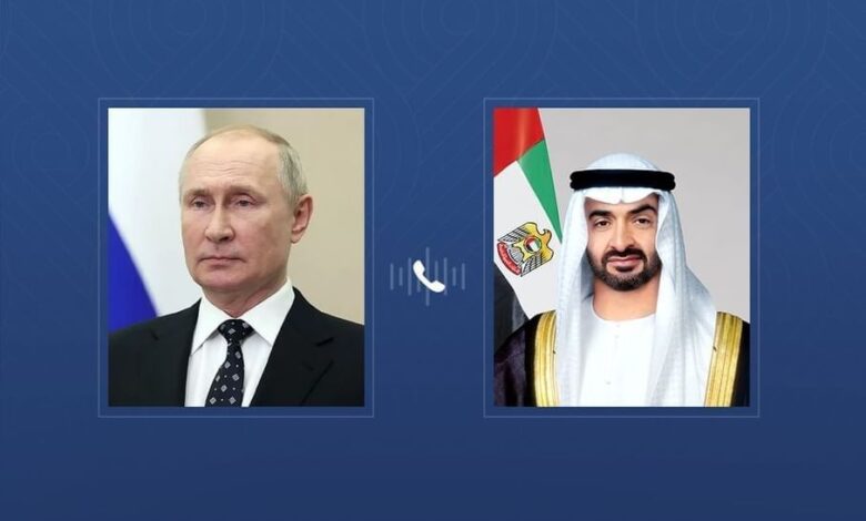 الرئيس الإماراتي يبحث مع بوتين علاقات التعاون والقضايا الإقليمية والدولية 1 الرئيس الإماراتي يبحث مع بوتين علاقات التعاون والقضايا الإقليمية والدولية