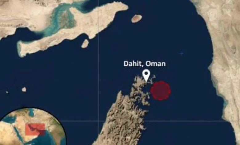 إصابة سفينة شحن بمقذوف مجهول أثناء عبورها مضيق هرمز