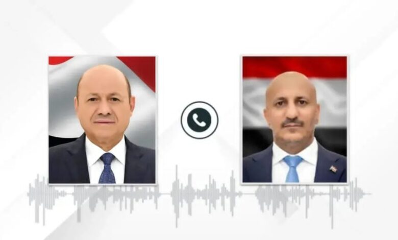 العليمي يعزي طارق صالح باستشهاد العميد يحيى وحيش ويوجه بتشكيل لجنة تحقيق