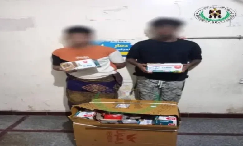 قوات حزام طوق عدن تُحبط عملية سرقة منظمة وتضبط متهمَين