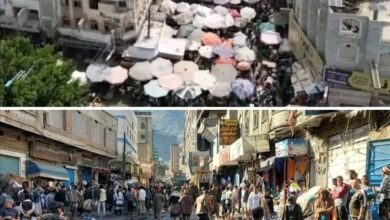حملة ميدانية لإزالة البسطات العشوائية وإعادة تنظيم الشوارع في تعز