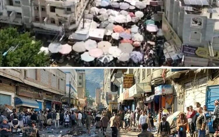 حملة ميدانية لإزالة البسطات العشوائية وإعادة تنظيم الشوارع في تعز