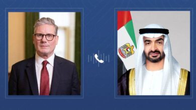 الرئيس الإماراتي وكير ستارمر يؤكدان أهمية الحلول الدبلوماسية لحفظ استقرار المنطقة
