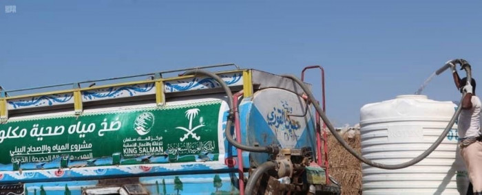 سلمان للإغاثة يواصل ضخ المياه الصحية في الخوخة 1 سلمان للإغاثة يواصل ضخ المياه الصحية في الخوخة