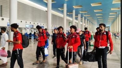 بعثة المنتخب الوطني الأول لكرة القدم تعود الى عدن
