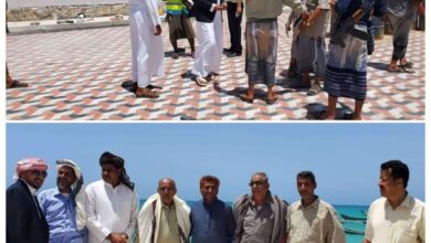 شبوة.. وكيل وزارة الزراعة والري يتفقد العمل في مشروع مركز الإنزال السمكي بمدينة بير علي 1 شبوة.. وكيل وزارة الزراعة والري يتفقد العمل في مشروع مركز الإنزال السمكي بمدينة بير علي