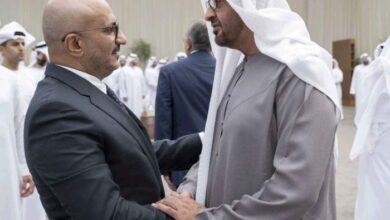 طارق صالح يقدم واجب العزاء لرئيس الإمارات في وفاة الشيخ طحنون