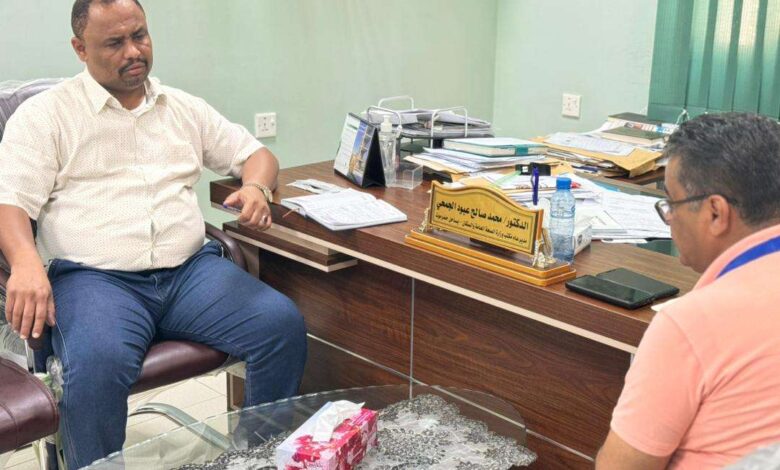 الجمحي يناقش مع الصحة العالمية كيفية تفعيل عمل مجموعة الكوليرا بمحور المكلا 1 الجمحي يناقش مع الصحة العالمية كيفية تفعيل عمل مجموعة الكوليرا بمحور المكلا