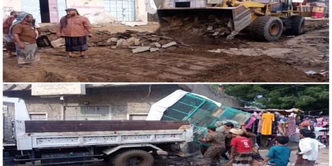 لحج.. حملة لإزالة البسطات والأكشاك العشوائية في طورالباحة