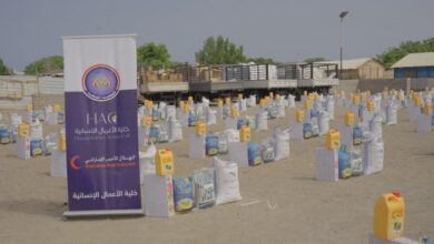 بدعم إماراتي.. خلية الأعمال الإنسانية تقدم سلالاً غذائية للاجئين الأفارقة في الخوخة