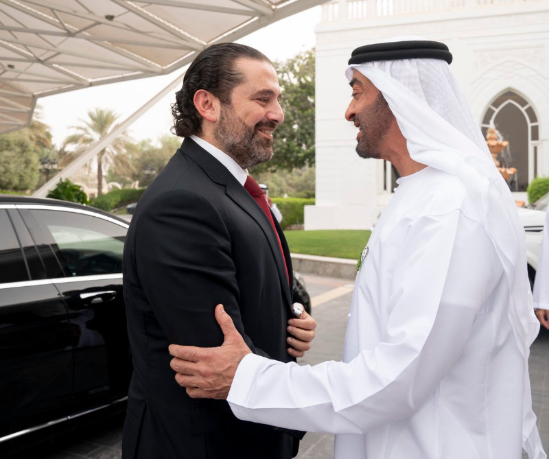 ‏بن زايد يستقبل الحريري ويؤكد دعم الإمارات للشعب اللبناني