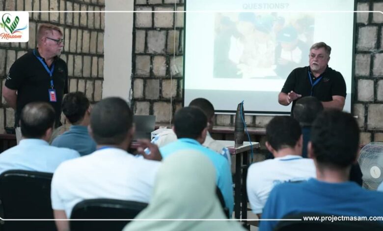 مسام ينظم دورة تدريبية لموظفي الأمم المتحدة في مأرب حول مخاطر الألغام 1 مسام ينظم دورة تدريبية لموظفي الأمم المتحدة في مأرب حول مخاطر الألغام