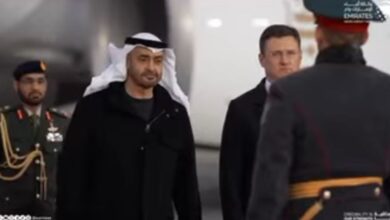 رئيس الإمارات يصل إلى روسيا