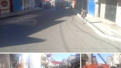 محلي القاهرة يواصل إزالة المظاهر العشوائية من شوارع مدينة تعز