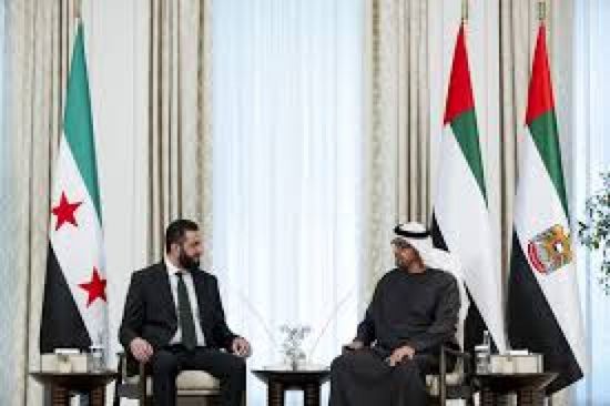 الرئيس الإماراتي يستقبل الشرع ويبحثان تعزيز التعاون الثنائي 1 الرئيس الإماراتي يستقبل الشرع ويبحثان تعزيز التعاون الثنائي