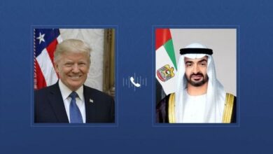 اتصال هاتفي بين محمد بن زايد وترامب حول أمن المنطقة