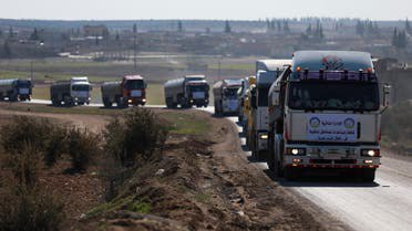 دخول أول قافلة مساعدات من معبر أم جلود شمال غربي سوريا