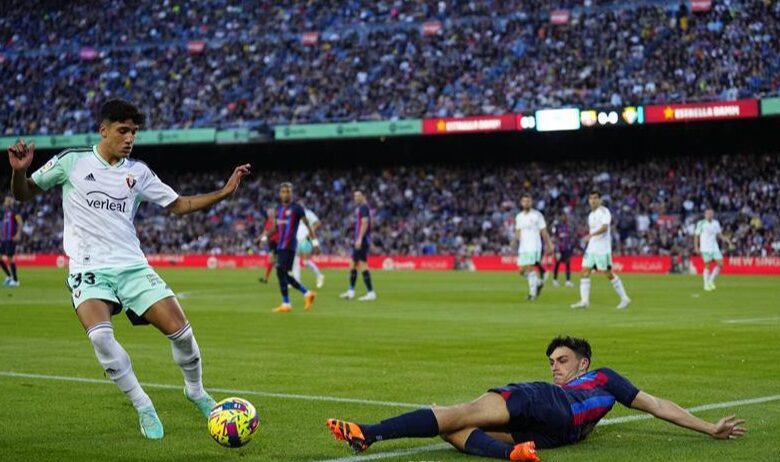 برشلونة يقهر أوساسونا ويلامس لقب الليجا 1 برشلونة يقهر أوساسونا ويلامس لقب الليجا