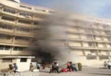 حريق بمستشفى الصداقة في عدن