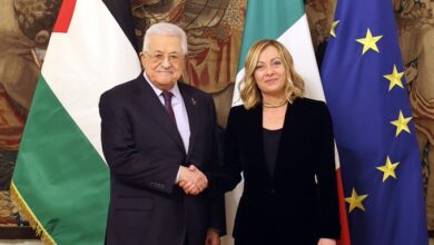الرئيس الفلسطيني يبحث مع رئيسة وزراء إيطاليا تطورات القضية الفلسطينية