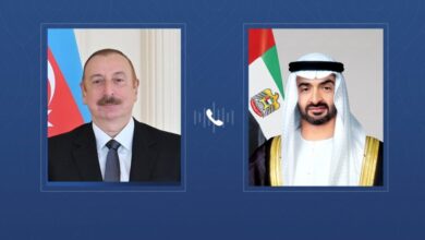 محمد بن زايد و رئيس أذربيجان يبحثان تعزيز التعاون الثنائي