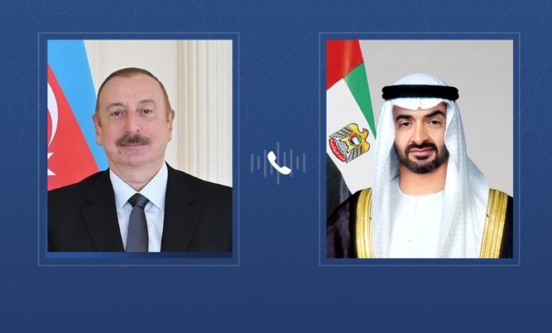 محمد بن زايد و رئيس أذربيجان يبحثان تعزيز التعاون الثنائي