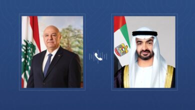 الرئيس الإماراتي وجوزيف عون يؤكدان التعاون ودعم استقرار الشرق الأوسط