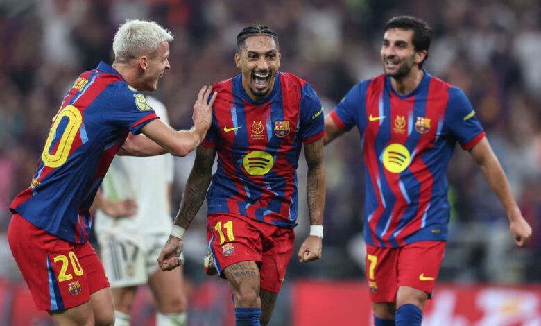 برشلونة يظفر بلقب السوبر الإسباني بعد كلاسيكو مثير ضد ريال مدريد 1 برشلونة يظفر بلقب السوبر الإسباني بعد كلاسيكو مثير ضد ريال مدريد