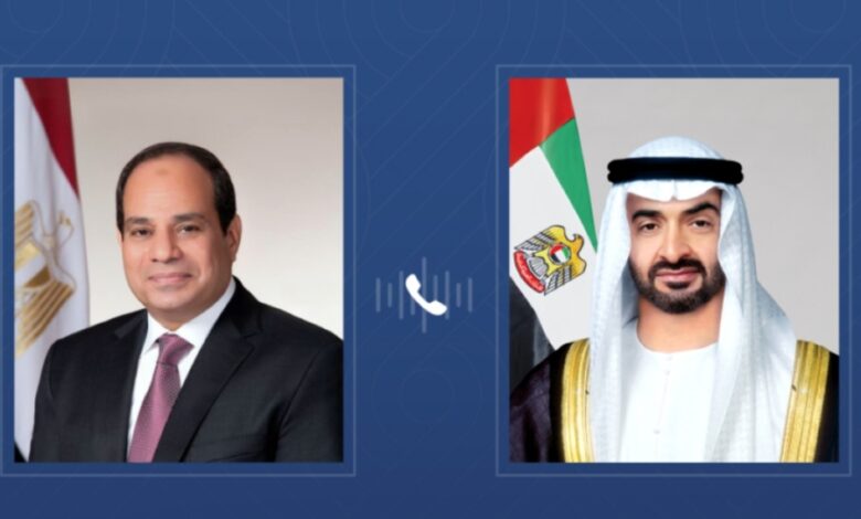 محمد بن زايد والسيسي يناقشان التصعيد العسكري في المنطقة ويؤكدان دعم الاستقرار الإقليمي 1 محمد بن زايد والسيسي يناقشان التصعيد العسكري في المنطقة ويؤكدان دعم الاستقرار الإقليمي