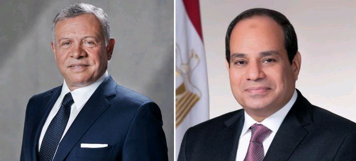 السيسي والملك عبدالله يؤكدان رفض تهجير الفلسطينيين ويطالبان بحل عادل يحقق السلام
