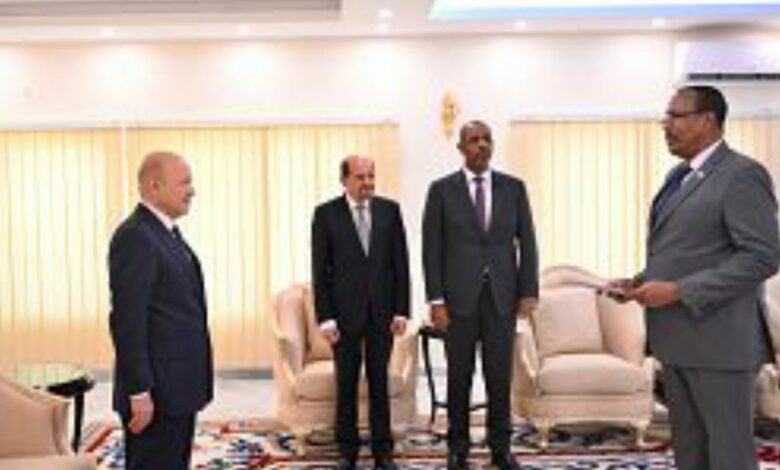 العليمي يشدد على أهمية التنسيق الأمني بين اليمن والصومال لمكافحة التنظيمات الإرهابية