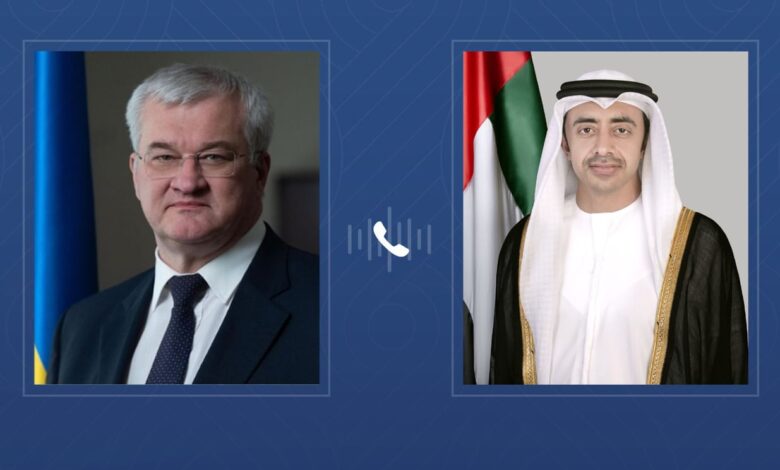 وزير الخارجية الإماراتي يبحث مع نظيره الأوكراني علاقات التعاون بين البلدين