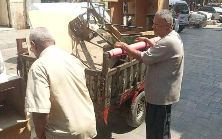 حملة ميدانية في صيرة لتنظيم الأسواق وإزالة العشوائيات