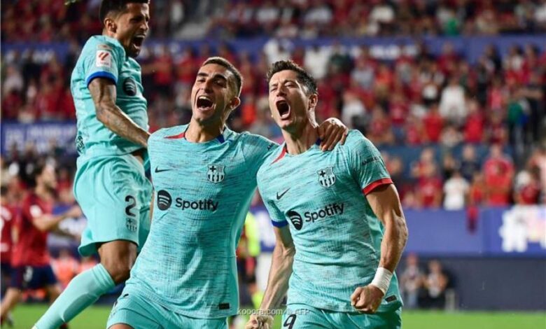برشلونة ينتزع فوزا صعبا من أوساسونا في الدوري الإسباني