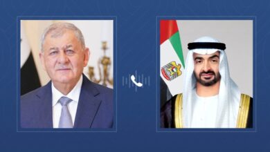 رئيس الإمارات يبحث مع نظيره العراقي التطورات الإقليمية وتعزيز التعاون