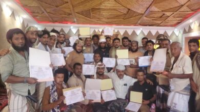 تكريم المتميزين في دورة تدريبية لمنتسبي اللواء التاسع عمالقة