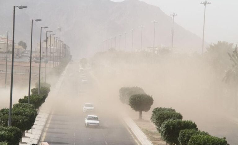 رياح مثيرة للأتربة وأمطار رعدية في بعض المناطق الساحلية والجبلية