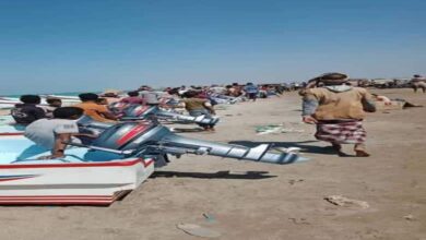 توزيع 50 محركًا بحريًا للصيادين في المخا بدعم من الصليب الأحمر الدولي