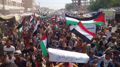 بالصور.. حشود غفيرة في حيس تضامنا مع الشعب الفلسطيني