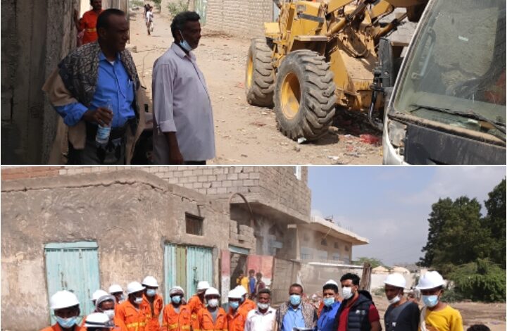 مدير عام صندوق النظافة يطلع على حملة التحسين في يومها الخامس بمديرية حيس